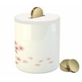 thumbnail image 3 of Japanese Piggy Bank, Romantic Sakura Blooms Flowers Petals Spring Wind Eastern Nature Theme, Ceramic Coin Bank Money Box for Cash Saving, 3.6" X 3.2", Sand Brown Pale Pink, by Ambesonne, 3 of 4