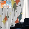 thumbnail image 5 of Colorful Diamond Blackout Curtains for Bedroom/Living Room, Pinch Pleated Black Out Curtains, Modern Geometric Middle Century White Room Darkening Window Drapes with Hooks 2 Panels, 39"x70", 5 of 8