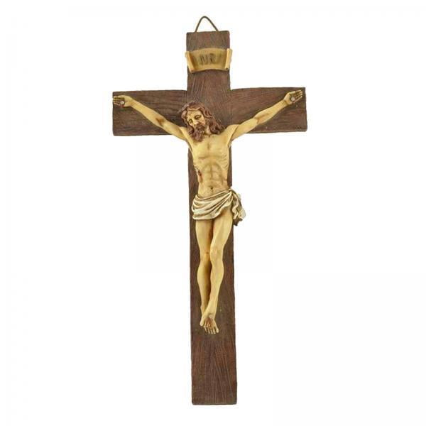 2x Resina religiosa Jesús Crucifijo Estatua Santa Estatuil Colgante Colección para perfecl estatuilla de resina de jesús crucifijo