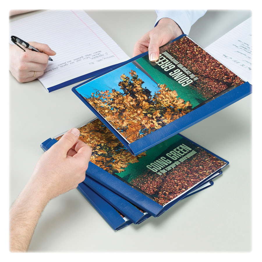Smead Letter Recycled Report Cover - 8 1/2" X 11" - 3 Fastener(s) - 1/2" Fastener Capacity For Folder - Vinyl - Blue - 50% Recycled - 25 / Box