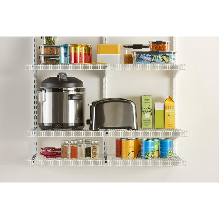 Rubbermaid Pantry 36 Closet Storage Organization System Kit, 4 Shelf  System for Pantry Storage, Silver