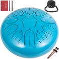 thumbnail image 1 of VEVOR Steel Tongue Drum 11 Notes 10 Inches Dia Lotus type Tongue Drum Sky Blue Handpan Drum Notes Percussion Instrument Steel Drums Instruments with Bag, Book, Mallets,Mallet Bracket, 1 of 9