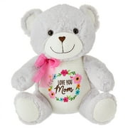Way To Celebrate Mother’s Day Plush Embroidered Bear, Gray