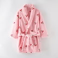 thumbnail image 2 of TOWED22 Kid Fleece Hooded Robes Girls Bathrobes Boys Soft Plush Sleepwear Toddler Fuzzy Pajamas(Hot Pink,8-9 Y), 2 of 4