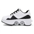 thumbnail image 3 of Roller Skates for Women Men, Shoes with Wheels for Girls, Kick Rollers Shoes Retractable for Boys, Adult Parkour Quad Roller Shoes, Inline Skates Children's Outdoor Skates, 3 of 10