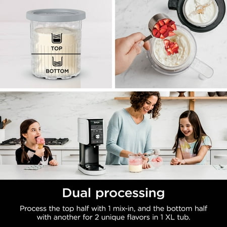 Ninja CREAMi Max Ice Cream Maker, Sorbet, Milkshakes, Frozen Yogurt, & More, 9 One-Touch Programs, (2) 24 Oz Family-Sized Tubs & Lids, NC550 Stone Silver