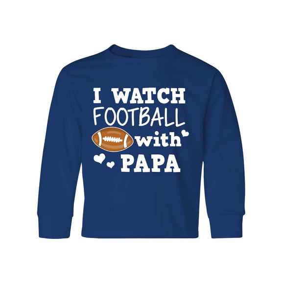 Inktastic I Watch Football with My Papa Long Sleeve Youth T-Shirt