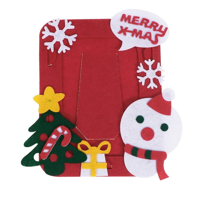 Non-Woven Photo Frame Handmade Frame DIY Frame Materials Package Snowman Pattern Picture Frame for Home Christmas