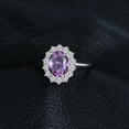thumbnail image 6 of Jewelrypalace Princess Diana Kate Middleton Gemstone 1.8ct Genuine Purple Amethyst Halo Statement Engagement Rings for Women, 14K White Gold Plated 925 Sterling Silver 5, 6 of 7