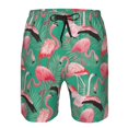 thumbnail image 4 of Kdxio Tropical Flamingo Pattern Mens Casual Shorts - Drawstring Summer Beach Sports Shorts for Men, 4 of 9