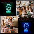 thumbnail image 3 of CPDD Among Us Game 3D LED Optical Illusion Acrylic Night Light with Remote 7 Colors Change Dimmable USB Powered Atmosphere Bedroom Decor Table Lamp Birthday Christmas Gift for Child,kids,Teens, 3 of 6