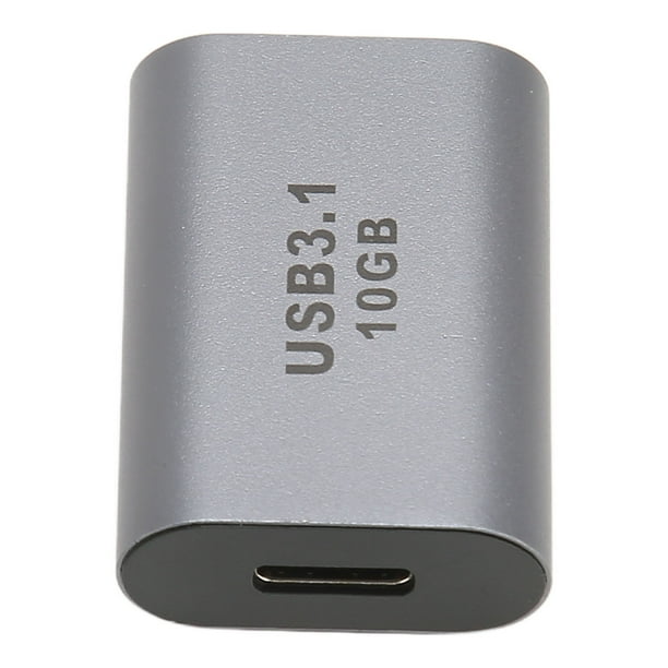 Adaptador tipo C de EE. UU., USB 3.1 para mecanografiar adaptador hembra a hembra de EE. UU. a tipo C, resistente y resistente