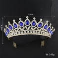 thumbnail image 7 of Bridal Crystal Tiara Princess Sapphire Crown Rhinestone Wedding Headpiece Prom Party Bridesmaid Hair Accessories for Women and Girls, 7 of 7