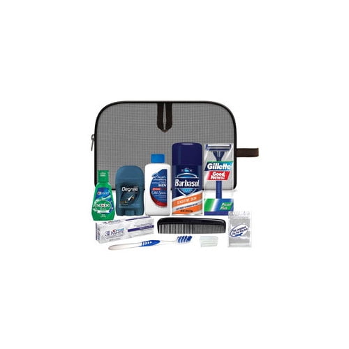 61 81Das Man On The Go 10 Pc Travel Kit Mesh Bag