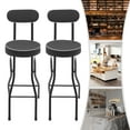 thumbnail image 2 of Portable 2-Pack Bar Stools, 25.6" Foldable Height, 14.33lbs Lightweight, X-Shaped Steel Frame, PU Surface, Easy Storage, Perfect for Outdoor Picnics, Garages, and Small Spaces, 2 of 18