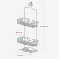 thumbnail image 2 of Rustproof Shower Caddy Hanging Bathroom Organizer, Aluminum Shower Rack with 2 Shelves and Built in Hooks, Premium Over Shower Head Storage System, Satin Chrome, 2 of 6