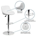 thumbnail image 5 of Emma + Oliver White Vinyl Diamond Pattern Back/Bucket Seat Adjustable Barstool, 5 of 11