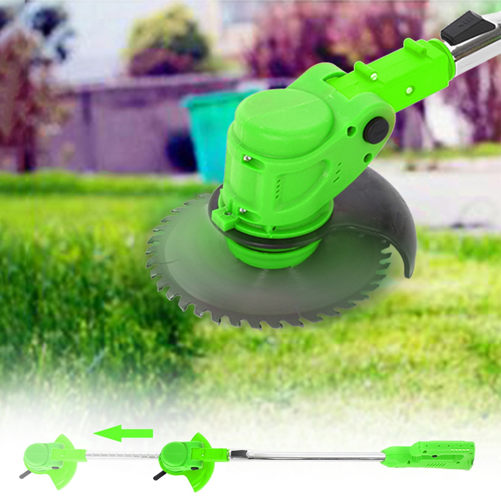 FengErXian Unusual Household Gadgets Foldable String Grass Trimm Er Weed Eater with Wheel, without 24V Lithium- Batteries