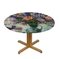thumbnail image 3 of Orinice Flowers Hummingbird Round Table Cover Stain Resistant Washable Indoor Outdoor Tablecloth Kitchen Dining Wedding Parties 100% Polyester Fiber 42-46, 3 of 8