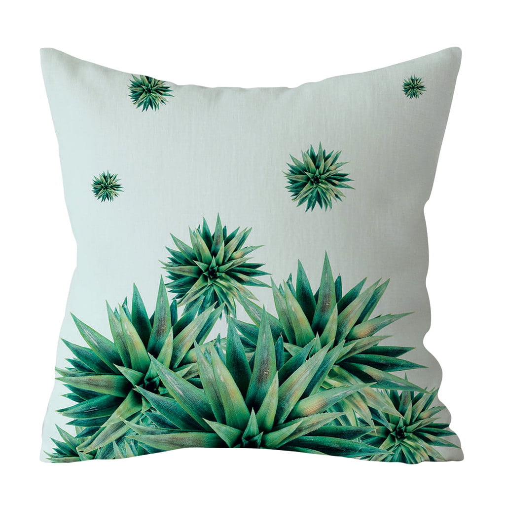 Polyester pillow case cover green leaves throw sofa car cushion cover Home Decor