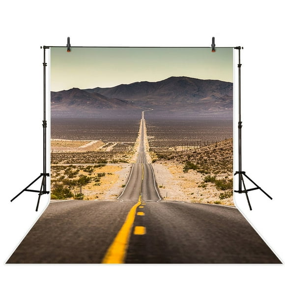 YUSDECOR 5X7ft Nature Photography Backdrop Photography backdground Studio Prop road highway mountain arid land africa plain landscape scenery