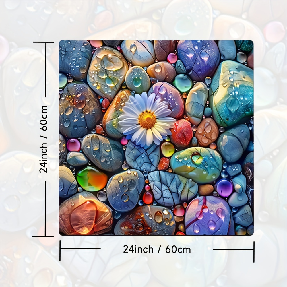 1pc 20in×24in/24in×24in, Colored Stones Pattern, Washer And Dryer Top Protection Mat, Washing Machine Dust Cover Mat, Kitchen Accessories, Non-Slip, For Laundry Bathroom Home Decor, Room Decor