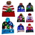 thumbnail image 1 of Bonnet Tricoté Épais et Chaud d'Hiver Unisexe de Noël pour Hommes et Femmes avec LED et Boule, Déco de Noël, 1 of 4