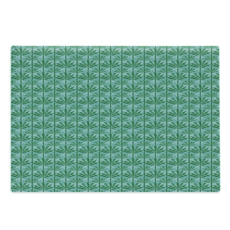 

Tree Cutting Board Exotic Pattern of Banana Leaves Tropical Summer Modern Image Decorative Tempered Glass Cutting and Serving Board in 3 Sizes by Ambesonne