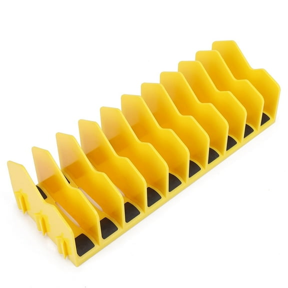 Pliers Organizer Rack - 10-Slot Extendable Tool Organizer, Non-Slip Rubber Base, Yellow, Fit 3" H, 1 Pack