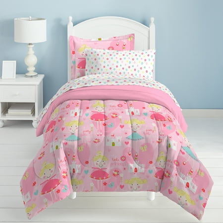 Pretty Flower Bed - Dream Factory Pretty Princess Mini Bed in a Bag Bedding Set, Pink
