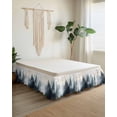 thumbnail image 2 of Green Mountain Bed Skirt Queen Size 16" Drop Retro Forest Nature Tree Sky Sun Birds Ruffled Wrap Around Bed Skirts Adjustable Elastic Bedskirt Dust Ruffle for Queen Size Bed, 2 of 7