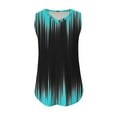 thumbnail image 5 of Womens Tank Tops Plus Size under $5 Sleeveless V-Neck Print Basic Casual Flowy Summer T-Shirt Blue M, 5 of 6