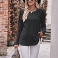 thumbnail image 4 of SWSMCLT Women's Long Puff Sleeve Knit Fall Top Loose Fit Boat Neck Fashion Sweatshirt Pullover Sweater Tshirt Soft Ribbed Grey XX-Large, 4 of 4