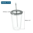 thumbnail image 2 of Acrylic Tumbler with Lid and Straw, 16 Oz Reusable Double Wall Cups, Clear Travel Tumblers (Black), 2 of 6