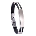 thumbnail image 2 of Hyasfey Men Bracelet Elastic Silicone Adjustable Buckle Minimalism Polishing Ornamental Decoration Allergy-free Trendy Men Stainless Steel Bracelet Jewelry Accessory, 2 of 8