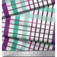 thumbnail image 2 of Soimoi Green Rayon Fabric Window Pane Check Printed Craft Fabric by the Yard 42 Inch Wide, 2 of 3