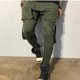 thumbnail image 5 of Pantalones de chándal multibolsillos con cremallera para hombre, pantalones ajustados de algodón para gimnasio, Fitness, moda informal, Hip-hop, 5 of 5