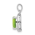 thumbnail image 2 of Sterling Silver Rhodium-Plated Cushion Peridot Pendant with Diamond Accent, 2 of 6