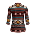 thumbnail image 3 of Uorisanigo Western Tribal Bear Women's Golf Shirt Relaxed Comfortable Quick Dry Athletic Polo Shirts 3/4 Sleeve Soft Breathable Polyester Spandex Fabric Womens Zipper Neck Pullover, 3 of 7
