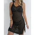 thumbnail image 4 of Beach Cover Up for Women Sleeveless Spaghetti Strap Swimsuit Cover Up Hollow Out Seethrough Sexy Crochet Cover Up Shermie, 4 of 6