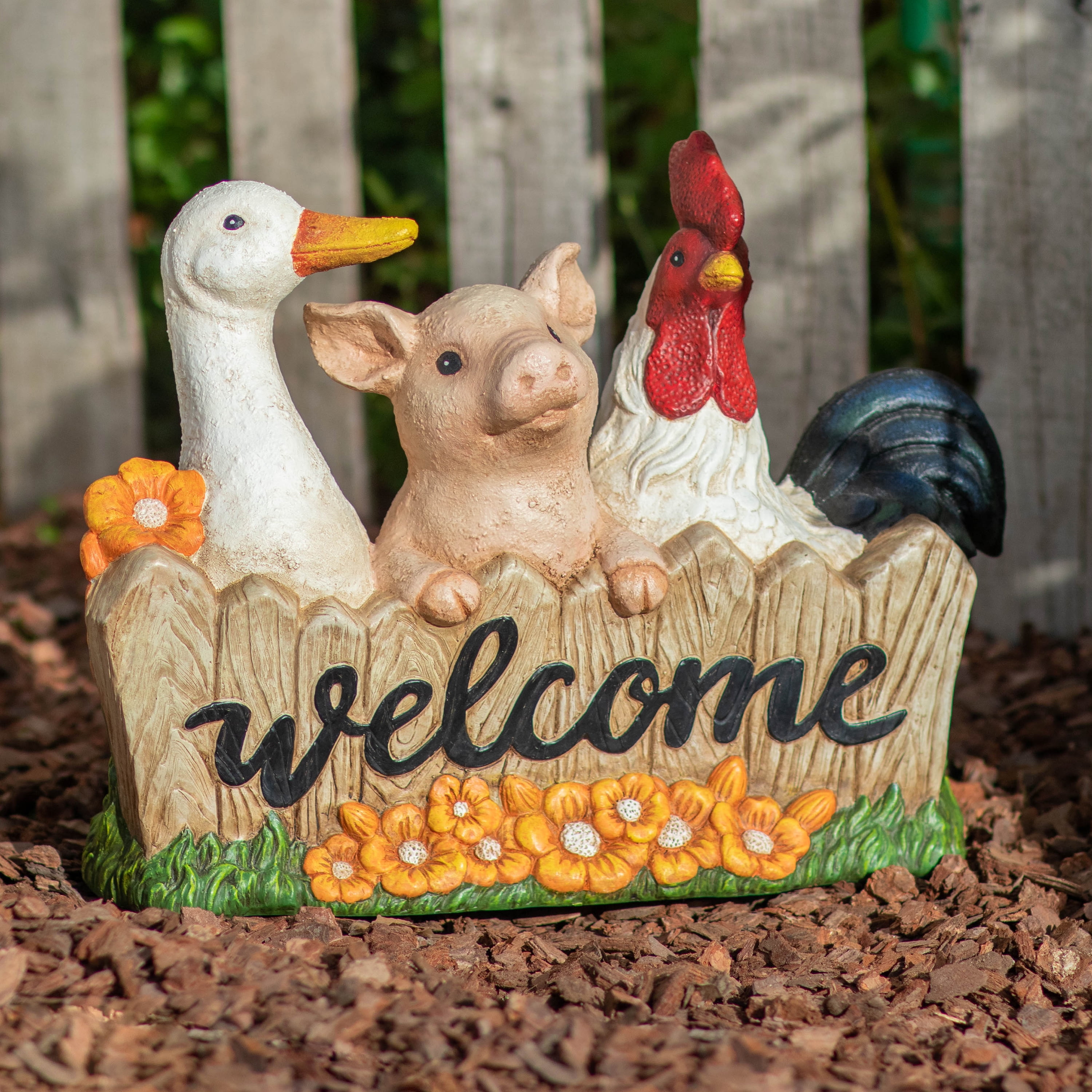 Mainstays Outdoor Welcome Small Animals Garden Statue