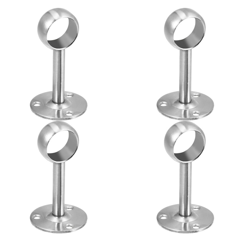 Uxcell 1.02" Pipe Dia 304 Stainless Steel Wardrobe Pipe Bracket, 4 Pcs