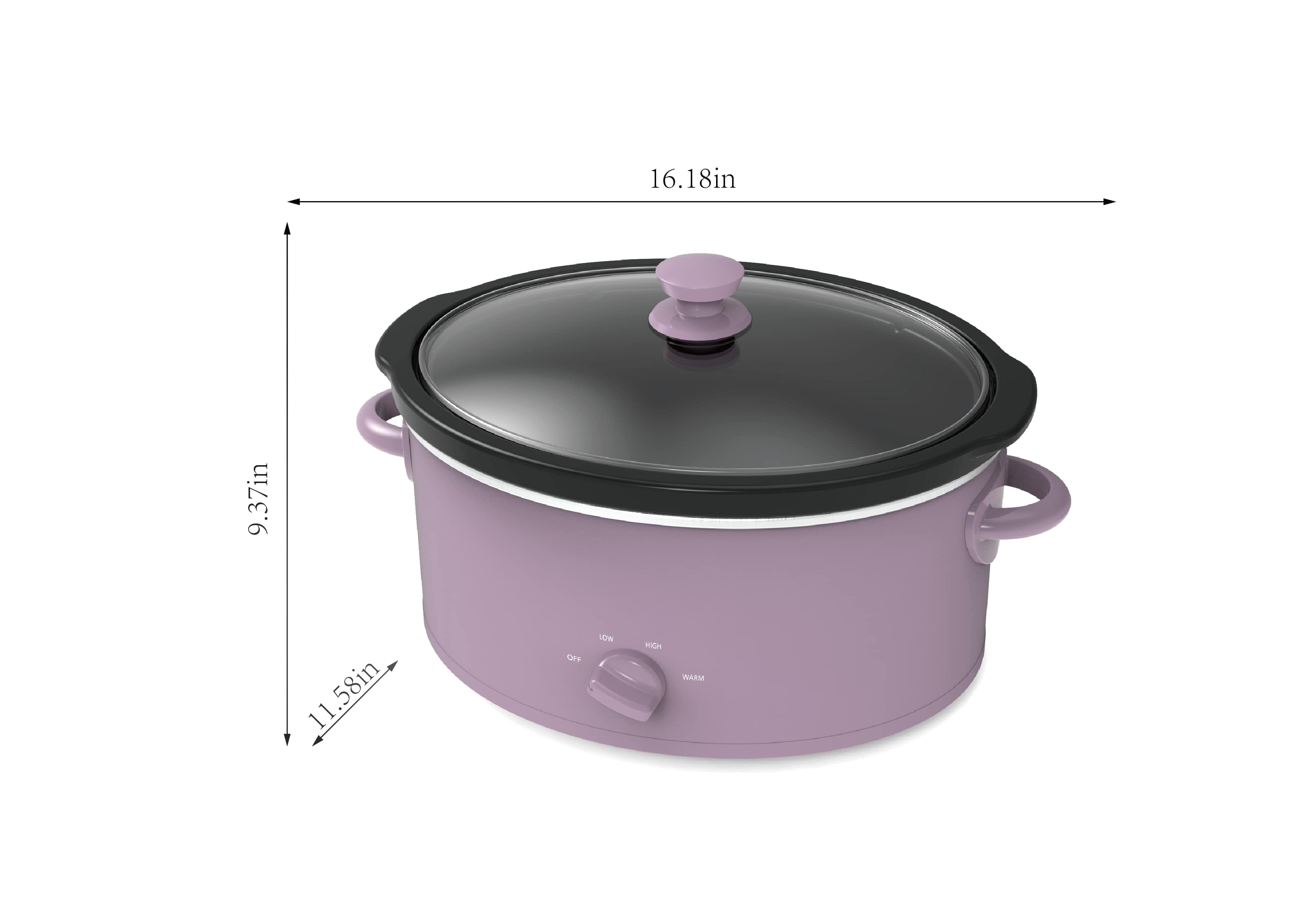 Mainstays 6 Quart Slow Cooker, Lilac Bloom, Model MS8400778514-09