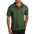 thumbnail image 2 of Men's Knit Shirt, Short Sleeve Button Up Casual Shirt, Relaxed Fit Knitted Top for Beach and Daily Wear, 2 of 9