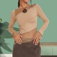 thumbnail image 2 of Camiseta ajustada de manga larga para mujer, camiseta elegante para mujer, camiseta Sexy, atuendo diario superior FLhrweasw Para estrenar, 2 of 9