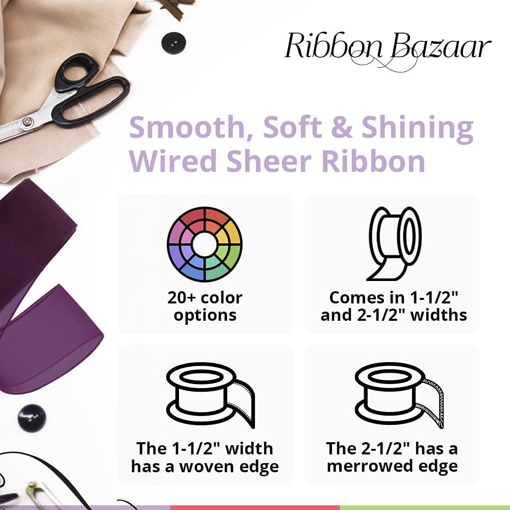 Ribbon Bazaar Luxious Satin 1 inch Black 25 yards 100% Polyester Ribbon