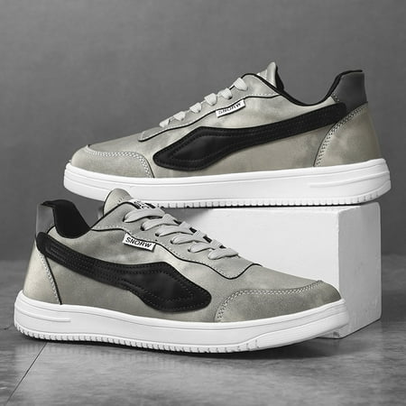 

Men‘s Color Block Lightweight EVA Skate Shoes Comfortable Sneakers With Lace Up For Walking