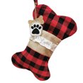 thumbnail image 1 of Christmas Stocking Fish Bone Plaid Christmas Hanging Decor Xmas Hanging Stocking, 1 of 10
