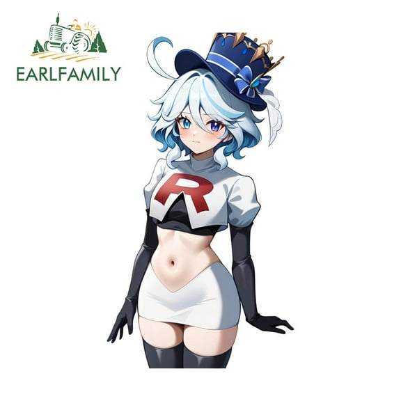 EARLFAMILY 5.1" Furina Car Stickers Fashionable Waterproof Campervan Skateboard Laptop JDM Decal Amusing Occlusion Scratch Vinyl Car Wrap