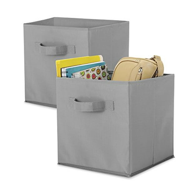 Whitmor Collapsible CubesSet of 2, Paloma Gray, 10"x10"x10"